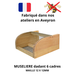 Muselière Dadant 6 maille 12 x 12mm en bois anti-frelon