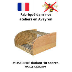 Muselière anti-frelons en bois pour ruchette Dadant 6