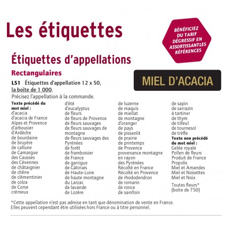 Etiq chataignier la boite de 1000