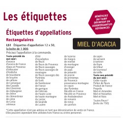 Etiq. fleurs sauvages la boite de 1000